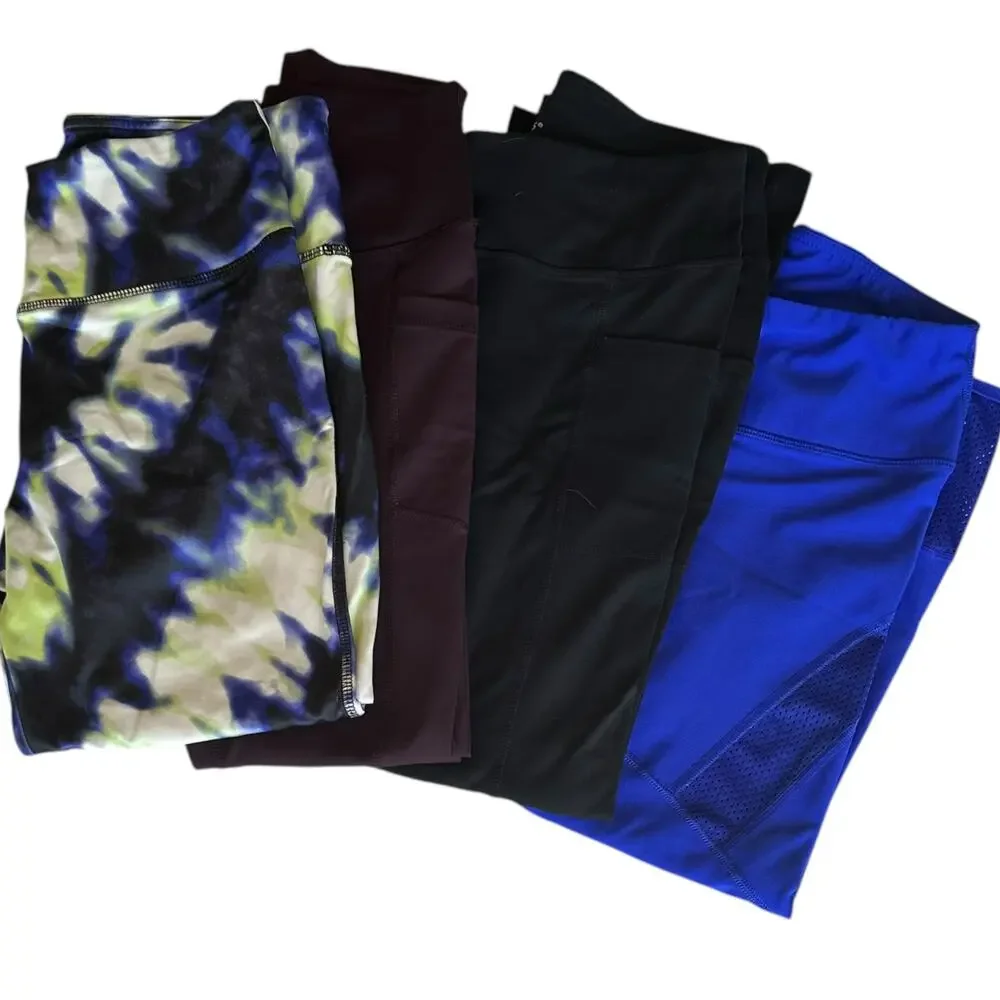 Womens Athletic Pants Bundle Size Small Purple Blue Black Tie Dye Athleisure